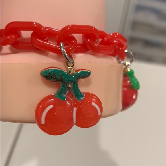Strawberry Charm Kids Bracelet - Red - Picture 3 of 4